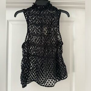 Anthropologie polka dot see through top